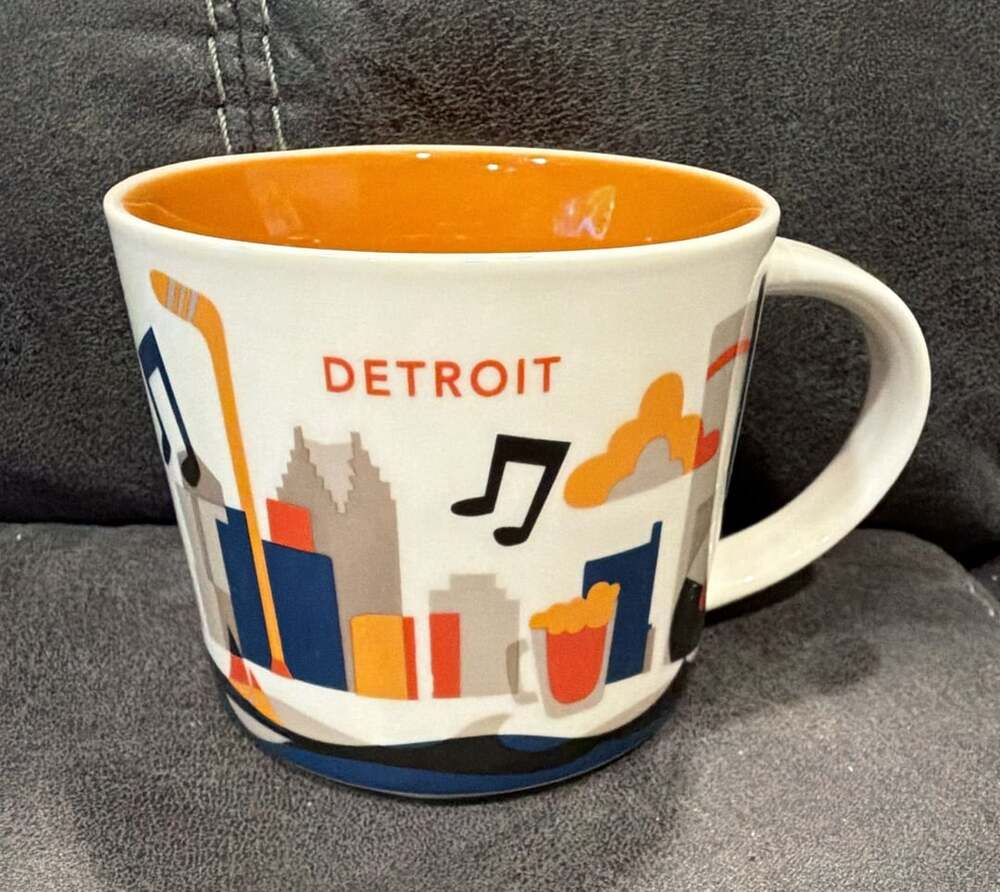 Starbucks You Are Here Detroit Coffee Mug Size 14 oz Ceramic